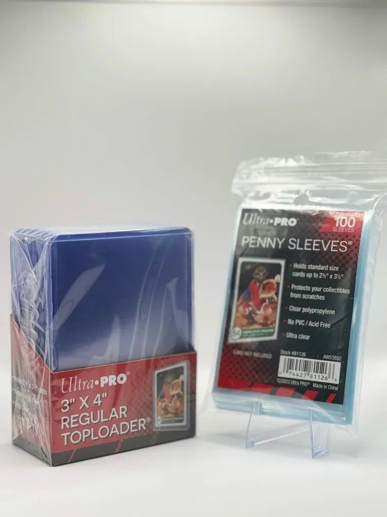 Ultra PRO 3" x 4" Regular Toploader - 25 Pack + Ultra Pro Penny Sleeves Bundle